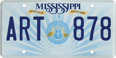 MS license plate ART878