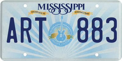 MS license plate ART883