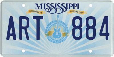 MS license plate ART884