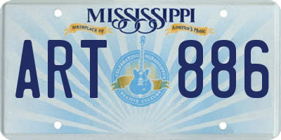 MS license plate ART886