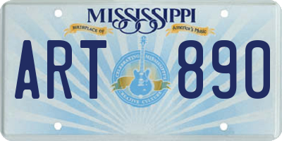 MS license plate ART890