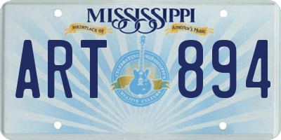 MS license plate ART894