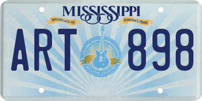 MS license plate ART898