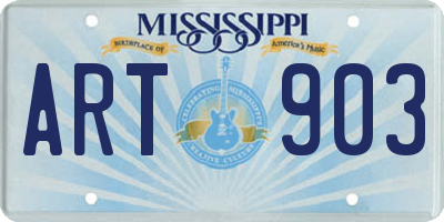 MS license plate ART903