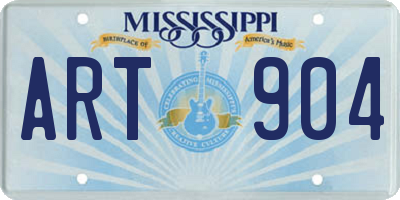 MS license plate ART904