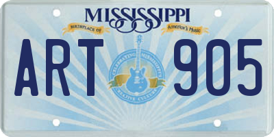 MS license plate ART905
