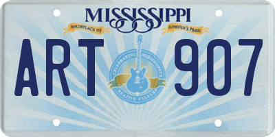 MS license plate ART907