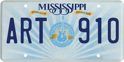 MS license plate ART910