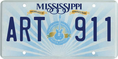 MS license plate ART911
