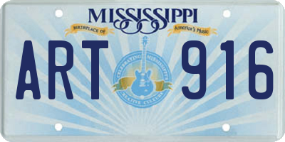 MS license plate ART916