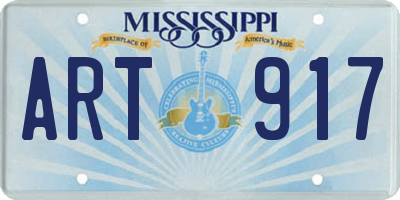 MS license plate ART917