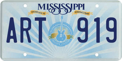 MS license plate ART919