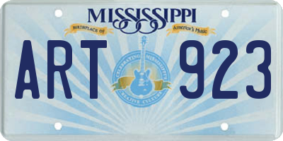 MS license plate ART923