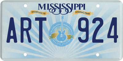 MS license plate ART924