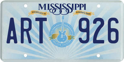 MS license plate ART926