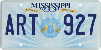 MS license plate ART927