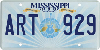 MS license plate ART929