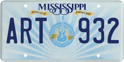 MS license plate ART932