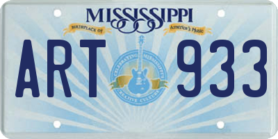 MS license plate ART933
