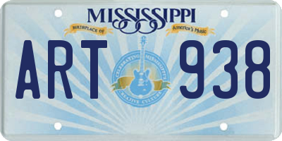 MS license plate ART938