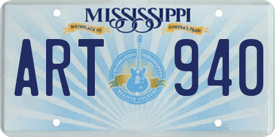 MS license plate ART940