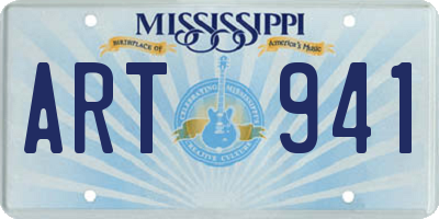 MS license plate ART941