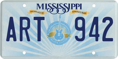 MS license plate ART942