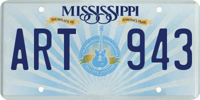 MS license plate ART943