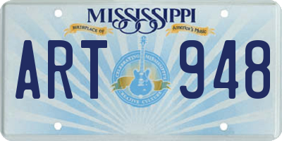 MS license plate ART948