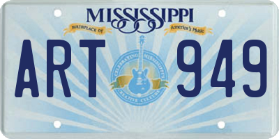 MS license plate ART949