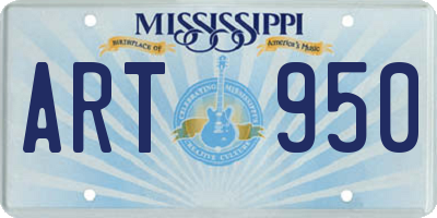 MS license plate ART950