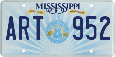 MS license plate ART952