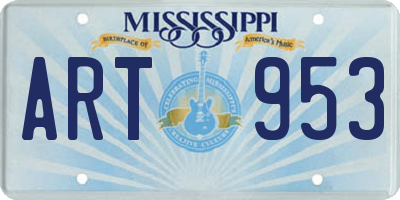 MS license plate ART953