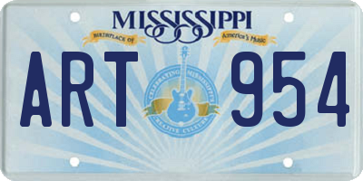 MS license plate ART954