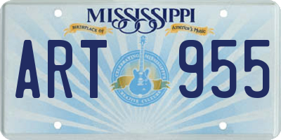 MS license plate ART955