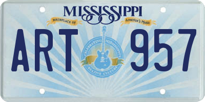 MS license plate ART957