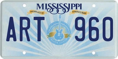 MS license plate ART960
