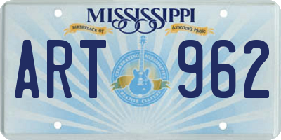 MS license plate ART962