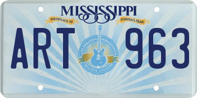 MS license plate ART963