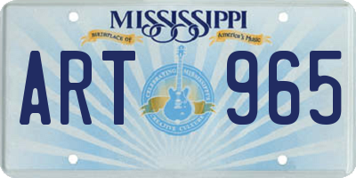 MS license plate ART965