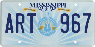 MS license plate ART967