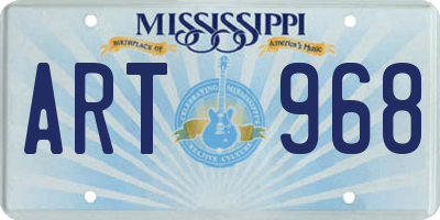 MS license plate ART968