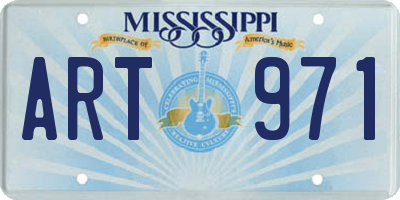 MS license plate ART971