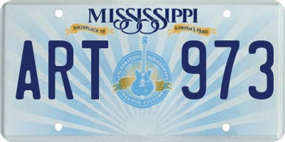 MS license plate ART973