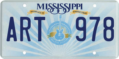 MS license plate ART978