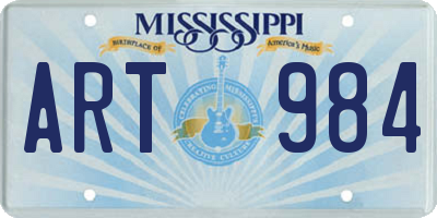 MS license plate ART984