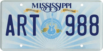 MS license plate ART988