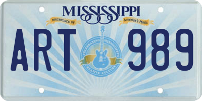 MS license plate ART989