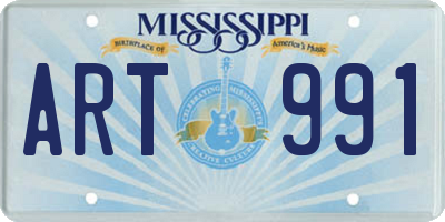 MS license plate ART991