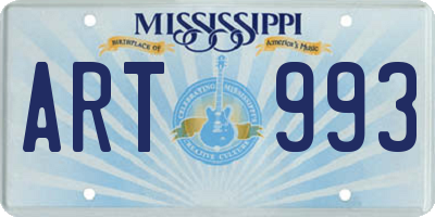 MS license plate ART993